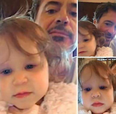 Avri Roel Downey with her father Robert Downey Jr.